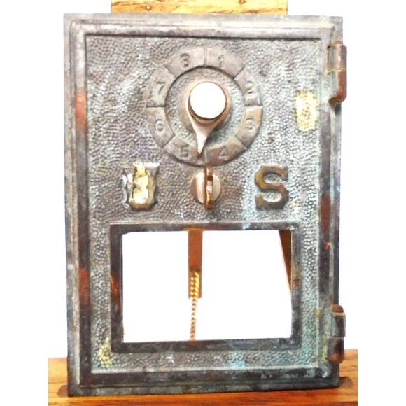 Vintage 1900's Antique Brass US Post Office Mailbox Door - Picture 3 of 8